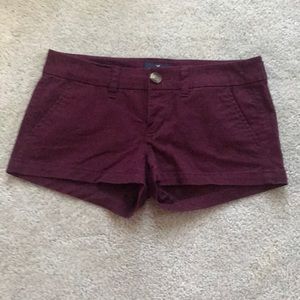 American eagle burgundy khaki shorts size 2